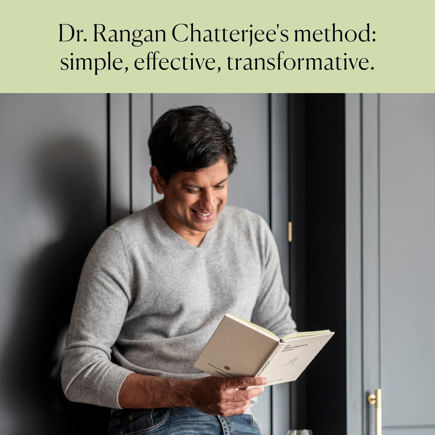 The Three Question Journal Dr. Rangan Chatterjee - Diario diario de gratitud 2024 para atención plena, alivio del estrés, diario guiado para el bienestar mental diario y crecimiento personal, lino