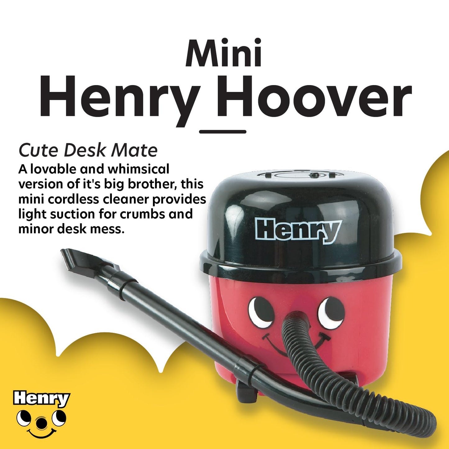 Paladone Mini Aspiradora Henry Hoover - Limpiador Portátil de Escritorio, Regalo Divertido