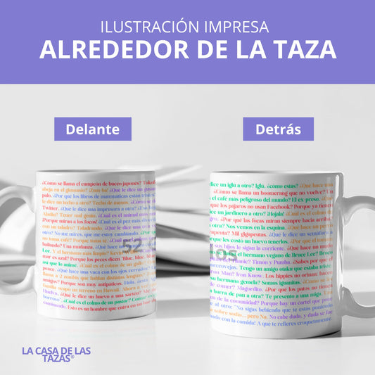Taza 52 chistes malos – humor absurdo para empezar el día