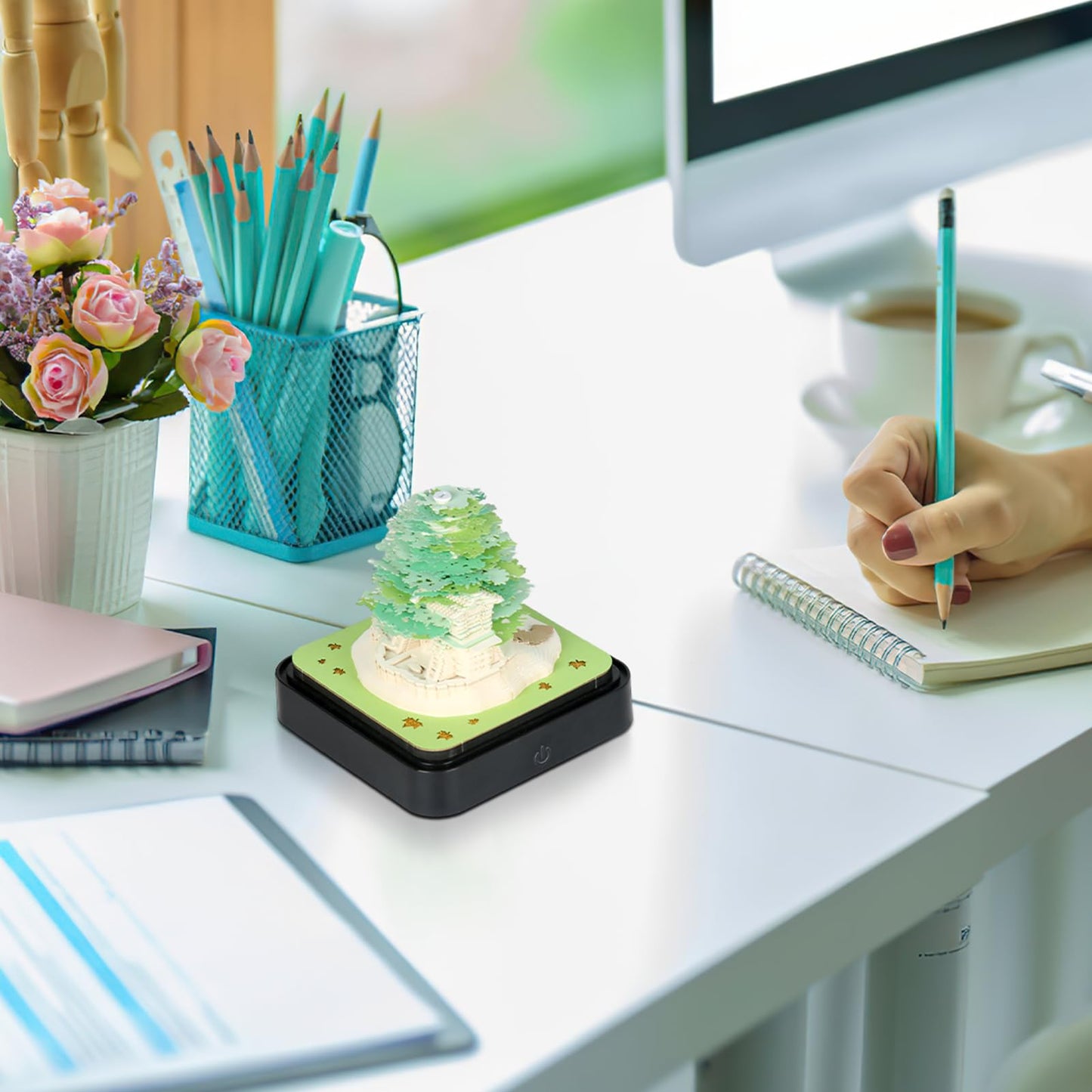 Calendario 3D Templo Sakura 2026 – Escultura de Papel Iluminada