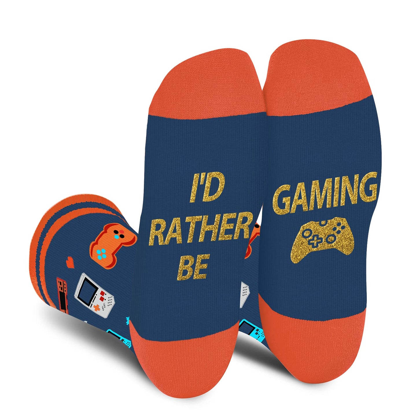 AGRIMONY Calcetines Divertidos Hombres-I’d Rather Be Gaming Personalizados Con Dibujos Algodón Graciosos Frikis Navidad Originales para Adolescentes Regalos