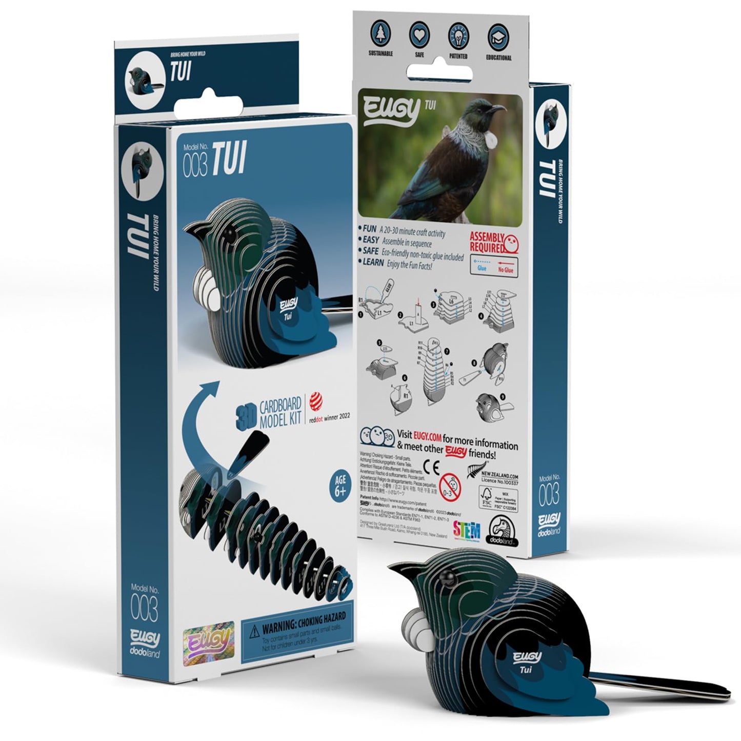 Puzzle 3D Tui – El pájaro cantor de cartón