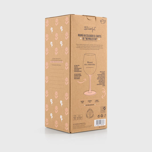 Mr.Wonderful - Copa de vino - Mamá sin conexión, Solo emergencias - Copa de vino de vidrio, con mensaje dirigido a madres - Capacidad: 47 cl - Regalo Día de la Madre
