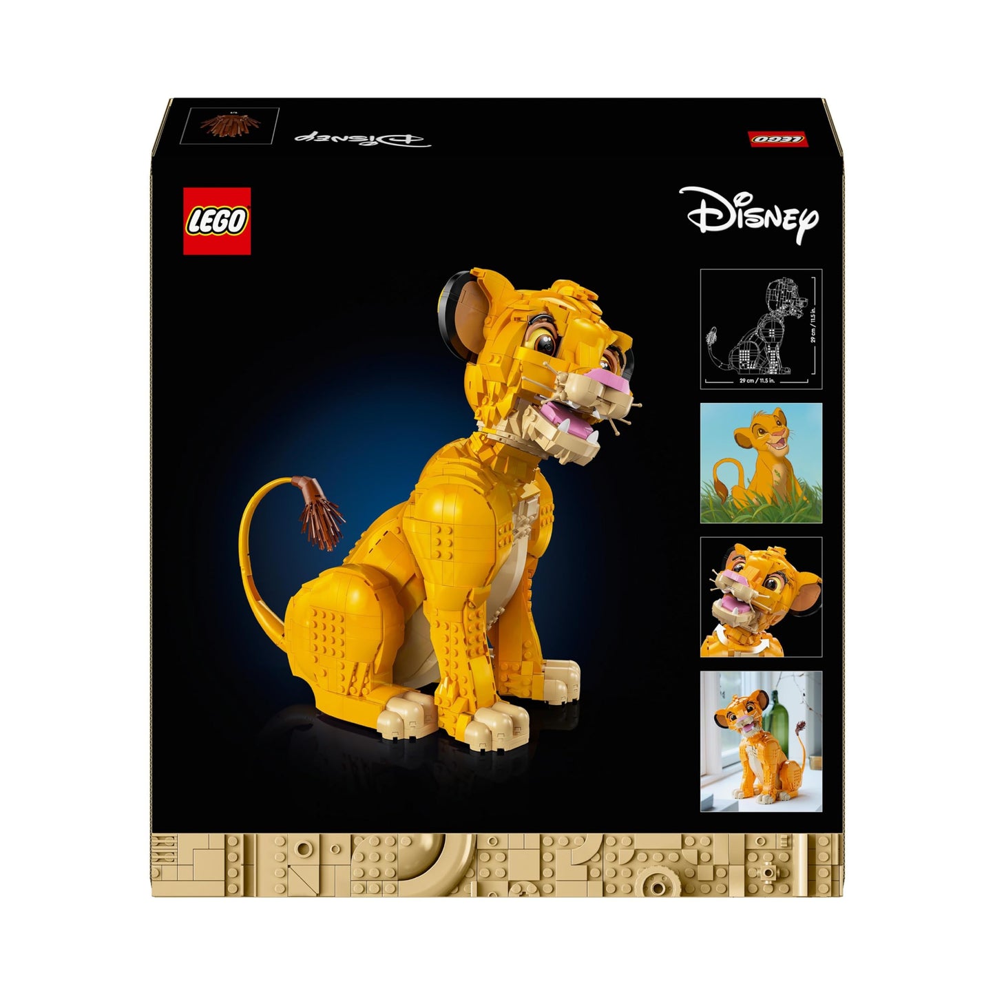 LEGO | Disney El Rey León: Simba Joven Maqueta para Adultos, Regalo para Mujeres y Hombres, Figura de Animal Coleccionable, Actividad Creativa, Decoración para el Hogar y Oficina 43247