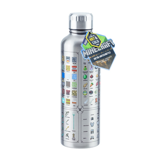 Paladone Botella de agua de metal Minecraft