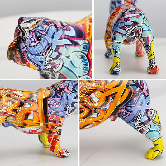 Escultura bulldog francés graffiti – Carácter en cada pincelada