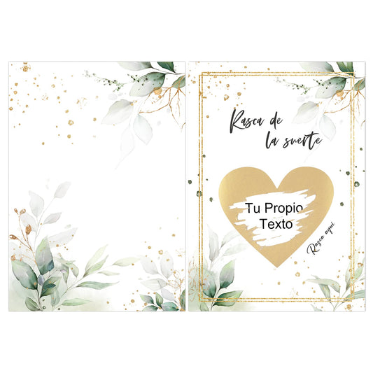 Tarjetas rasca con corazón dorado – Esconde tu mensaje y hazlo brillar