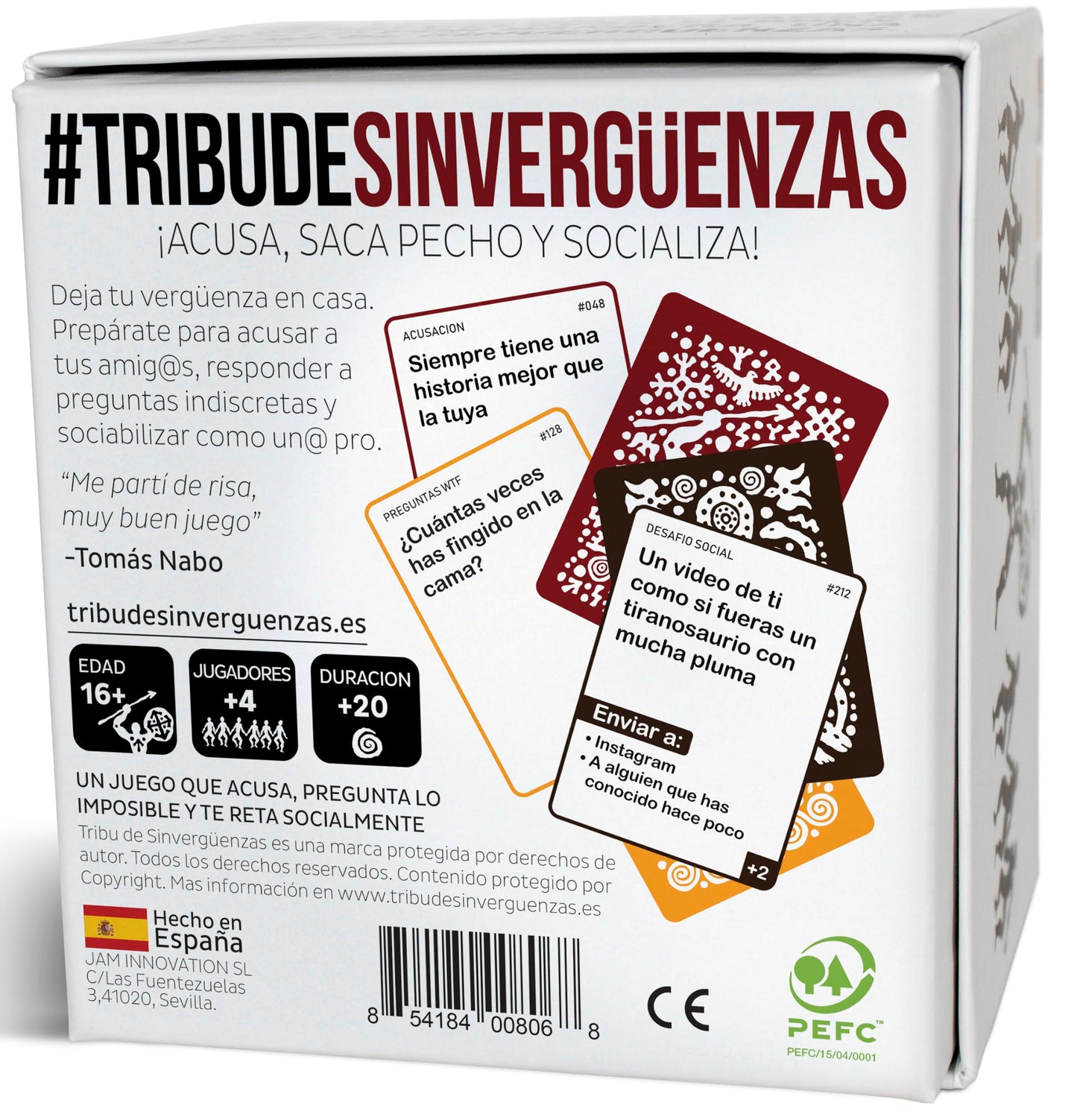 TRIBU DE SINVERGÜENZAS - Juegos de Mesa para Fiestas y Risas con amig@s - Juego de Cartas Made In Spain