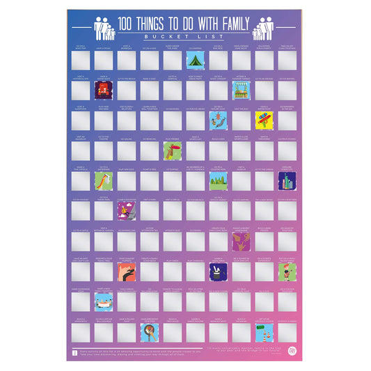 Póster 100 planes en familia – Rasca y haz recuerdos