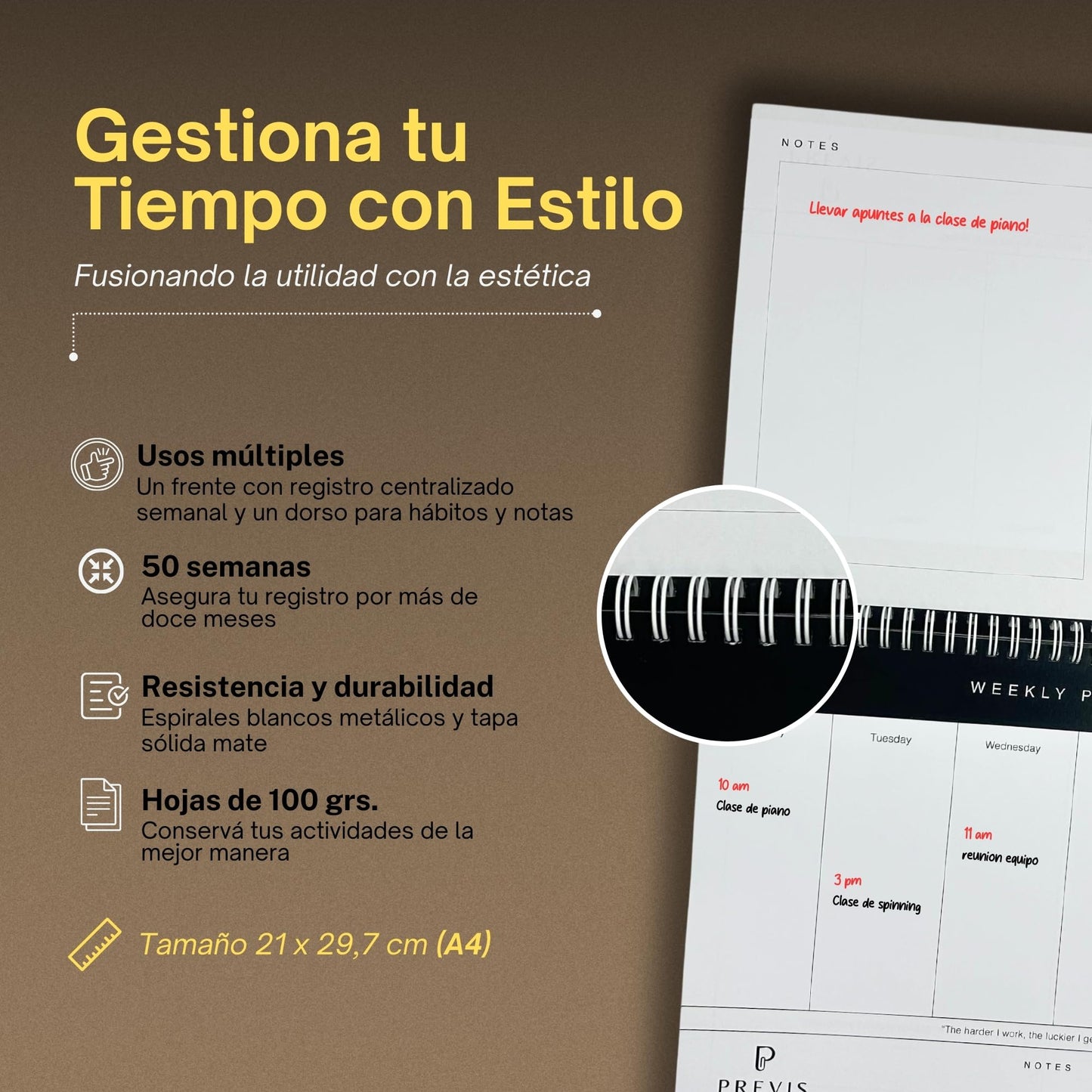 Planner semanal A4 – Organización minimalista para mentes enfocadas