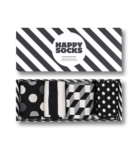 Pack Happy Socks blanco y negro – Geometría que pisa fuerte