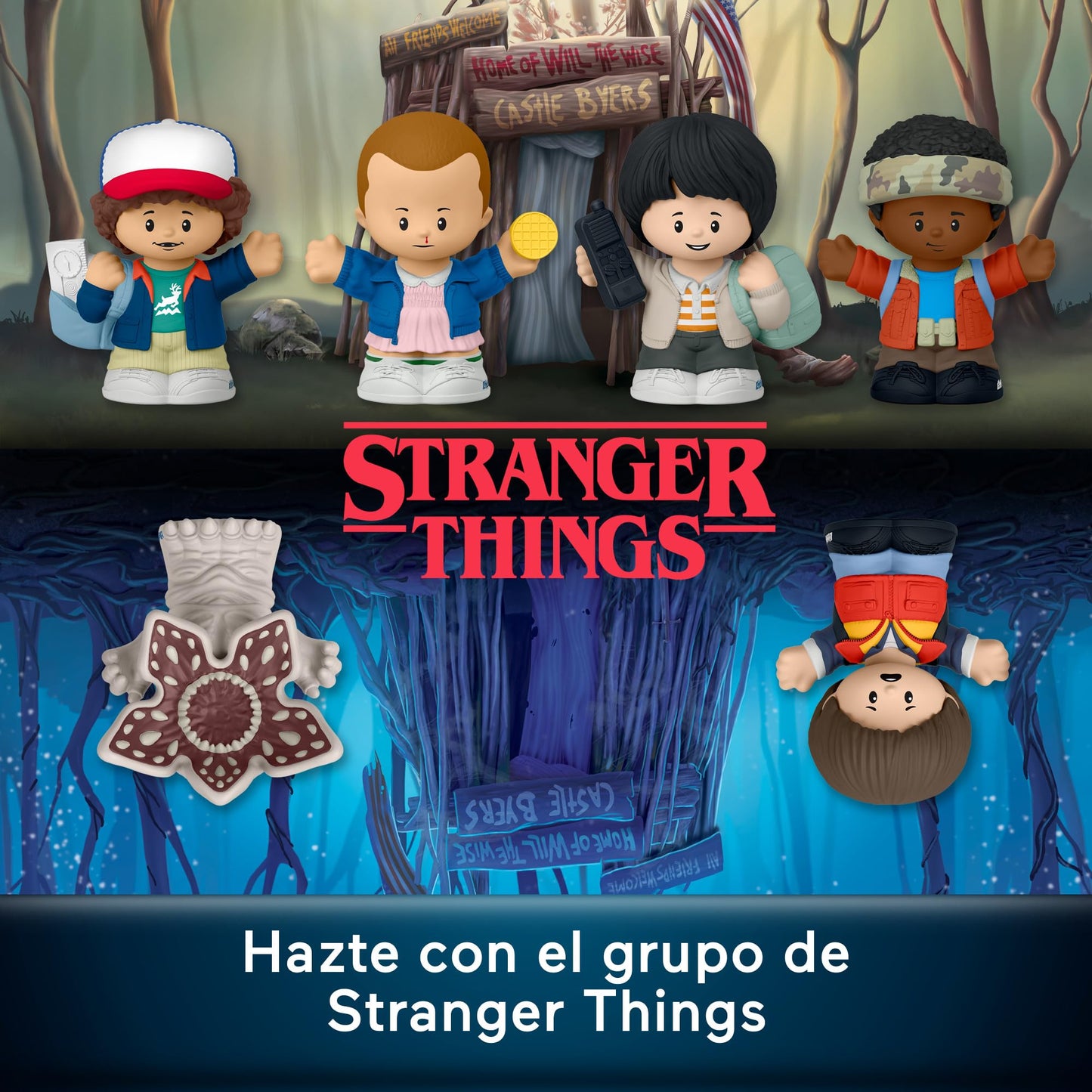 Little People Stranger Things, Castillo Byers Edición especial con 6 figuras para fans y adultos coleccionistas, inspirado en la serie de Netflix, HTP36