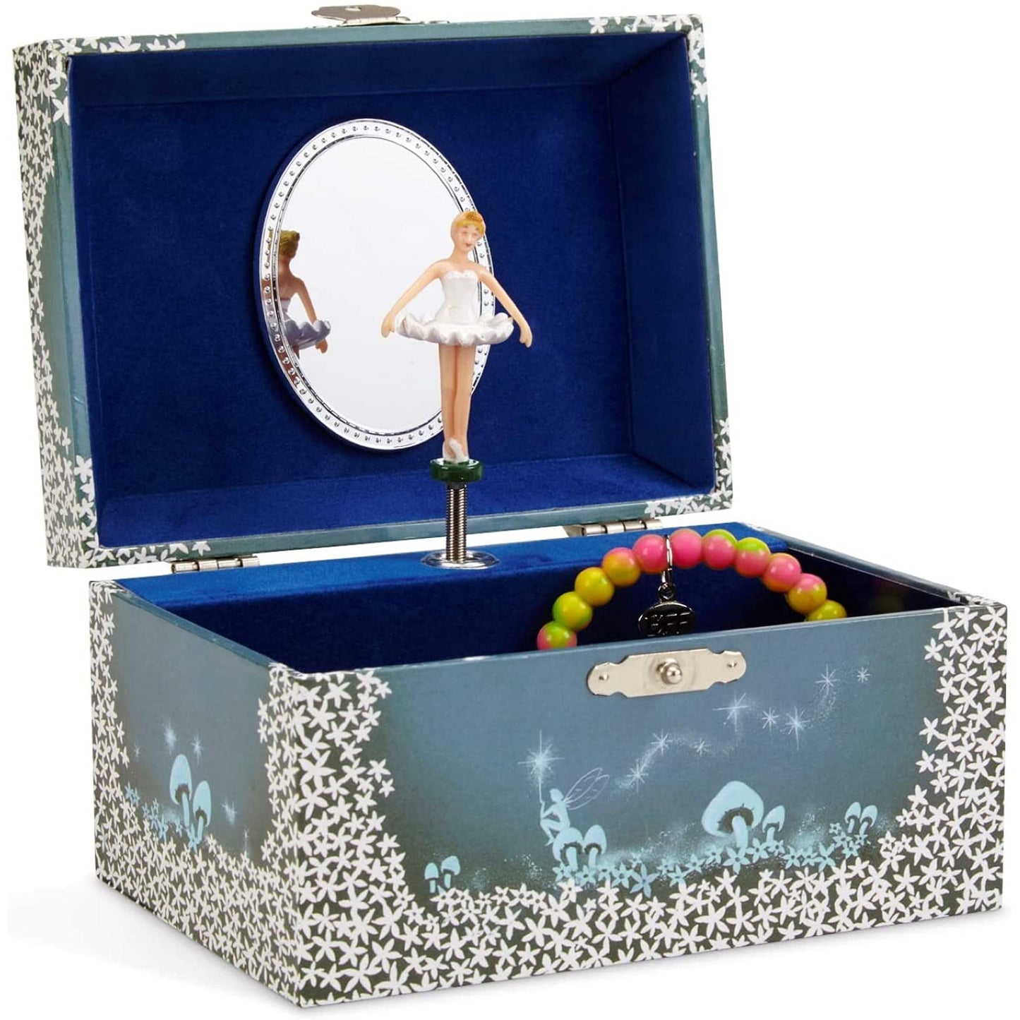 Jewelkeeper - Caja de Música para Joyas, con Hada Estrellada Azul y Blanca - Melodía del Lago de los Cisnes