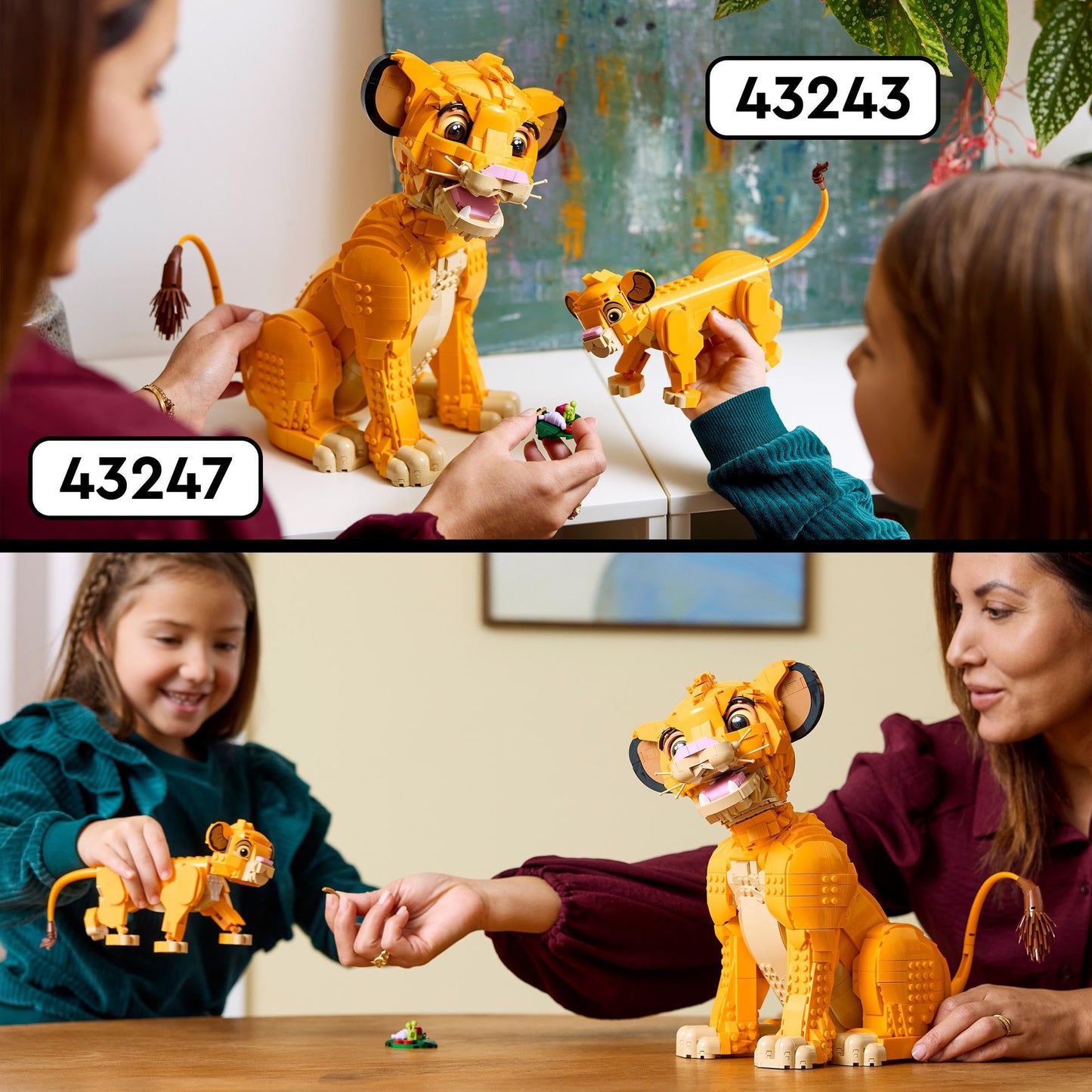 LEGO | Disney El Rey León: Simba Joven Maqueta para Adultos, Regalo para Mujeres y Hombres, Figura de Animal Coleccionable, Actividad Creativa, Decoración para el Hogar y Oficina 43247