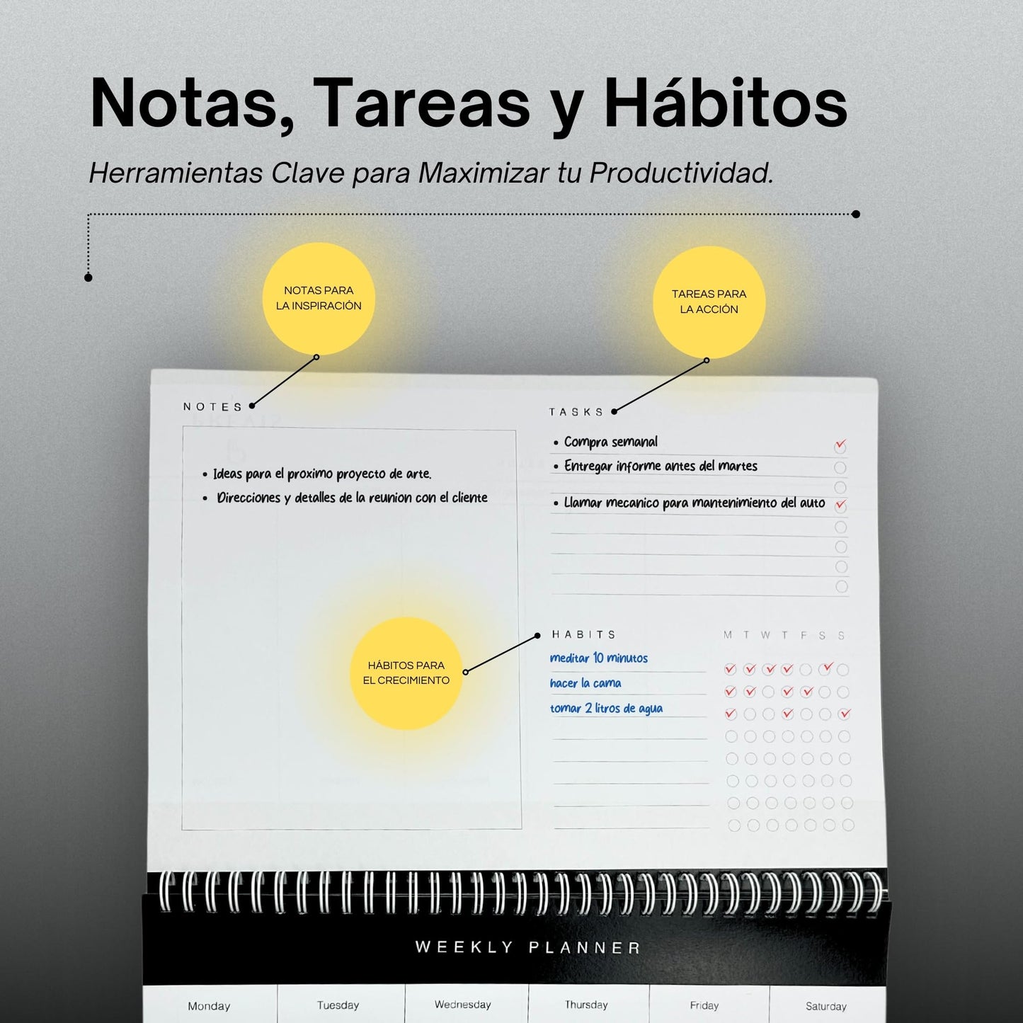 Planner semanal A4 – Organización minimalista para mentes enfocadas