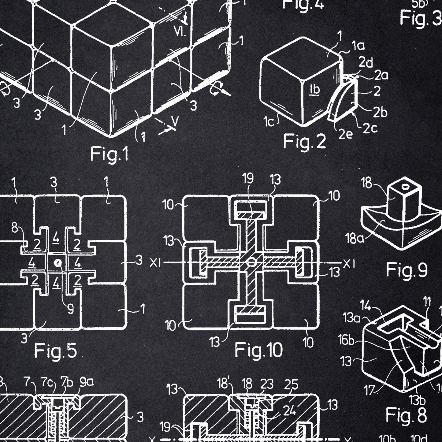 Lámina patente cubo Rubik – El genio en versión póster