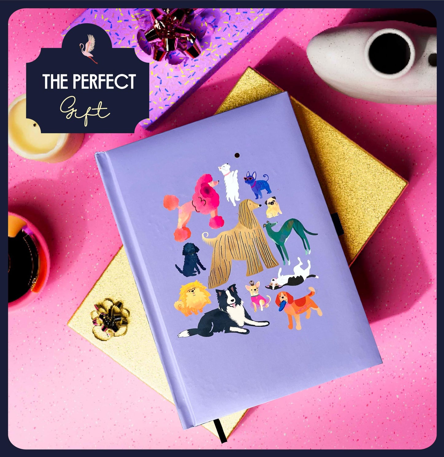 Libreta Elena Essex Perros Malva – Papel grueso y lujo canino