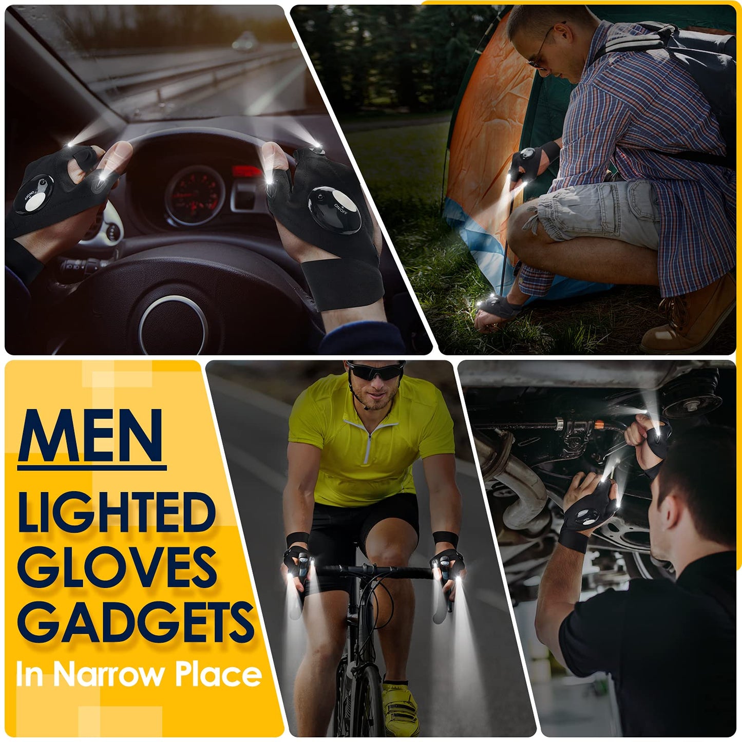 Ideas para Regalar Hombre Regalo Original - Regalos Originales para Hombre Padre Regalos Papa Hombres Cumpleaños Regalos Navidad Calendario de Adviento Guantes Con Luz LED Trabajo Gadgets Tecnologicos