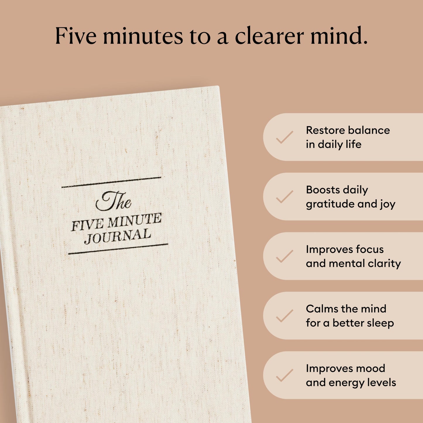 Intelligent Change: The Five Minute Journal - Original Daily Gratitude Journal for Happiness, Mindfulness, and Reflection - Daily Affirmations with Simple Guided Format - Undated Life Planner