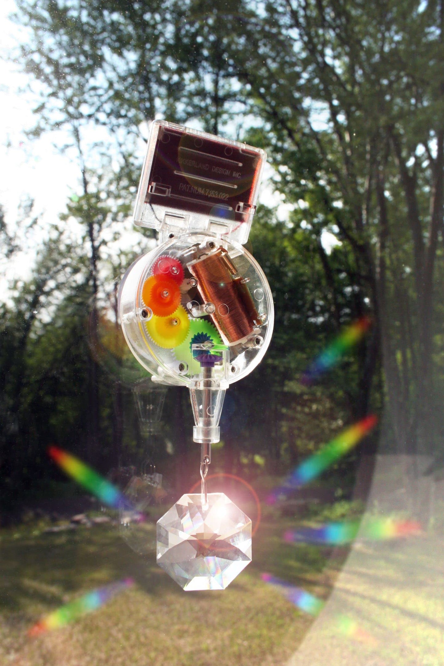 Kikkerland 1588S Fabricante de Arco Iris Alimentado por energía Solar con Cristal auténtico, Multicolor, 1 EA