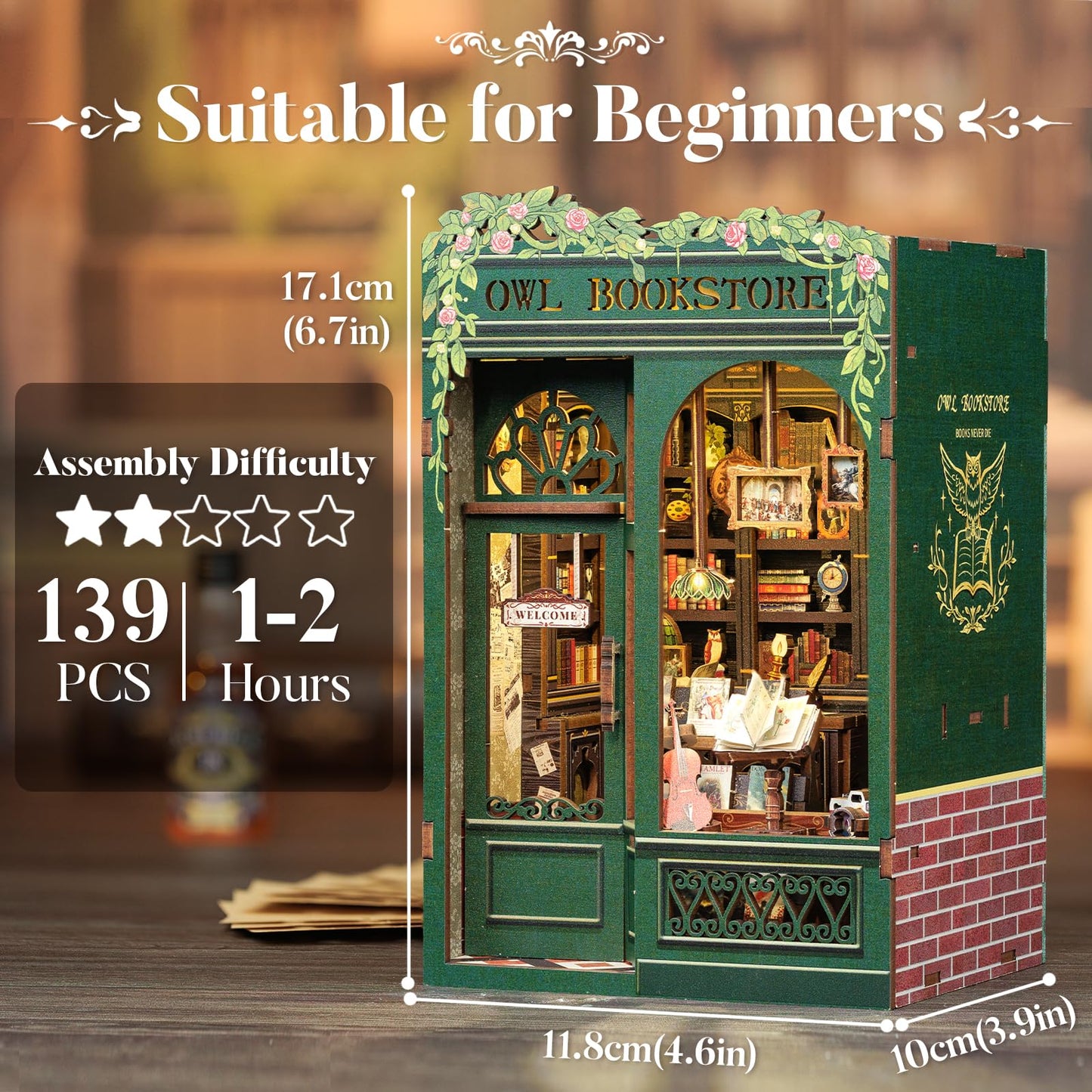 Book Nook Owl Bookstore – Tu Rincón de Lectura Mágico en Miniatura