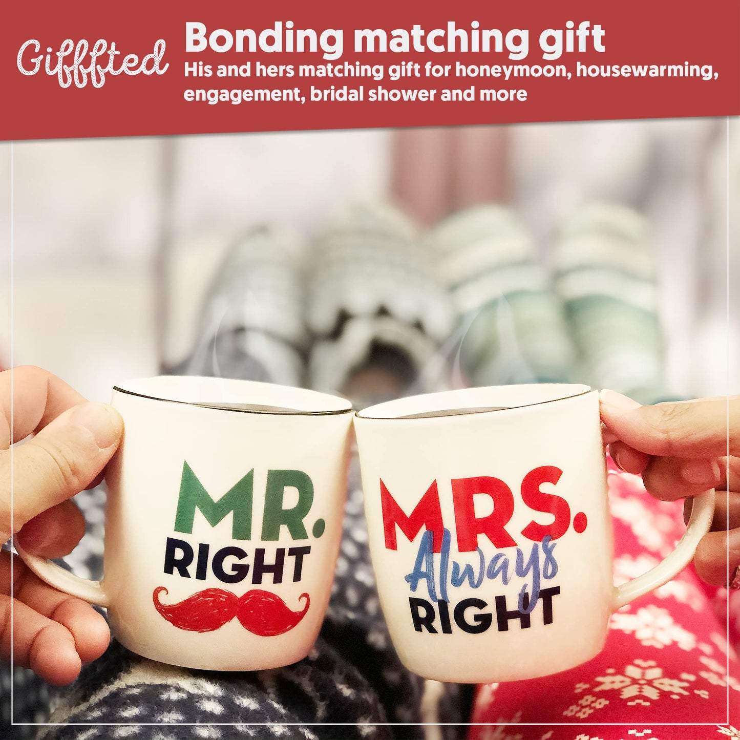 Mr Right & Mrs Always Right – Set de tazas de cerámica