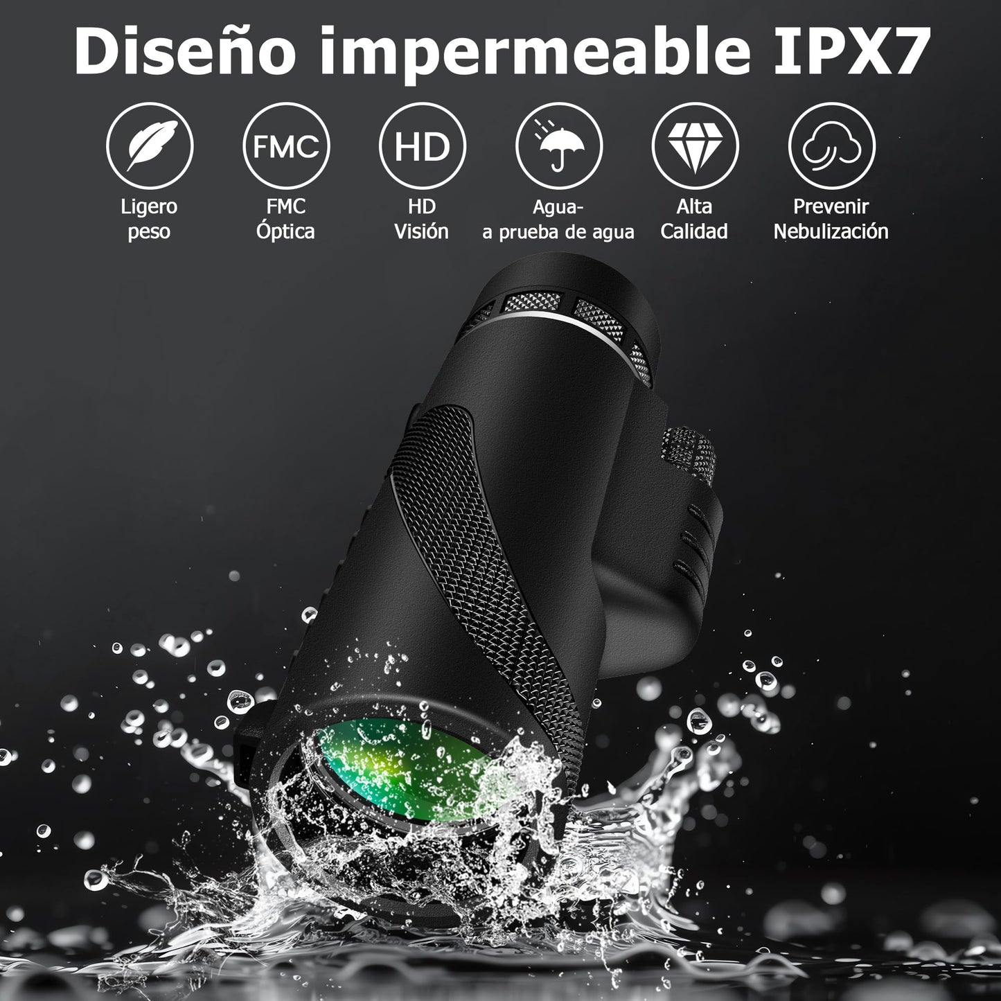 Telescopio Monocular 40X60 Monoculares de Largo Alcance Telescopio Terrestre Zoom para Movil Impermeable Compacto Telescopio Monoculo con Trípode Smartphone Holder Adultos Observación de Aves Senderis