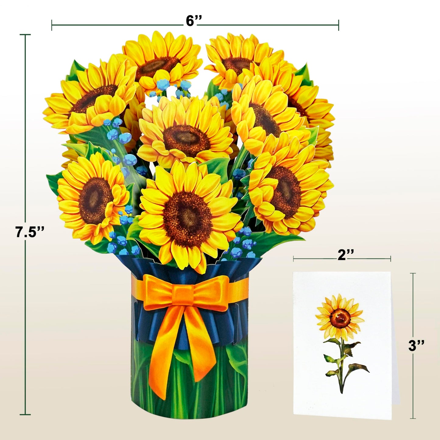 CUTPOPUP Ramo de Girasol - Tarjeta Cumpleaños, Tarjetas Dia de La Madre, 15.5X20.5Cm Regalos Originales Para Mujer, Regalos Para Mujer (Sunflower Bouquet) US8-68.SMES