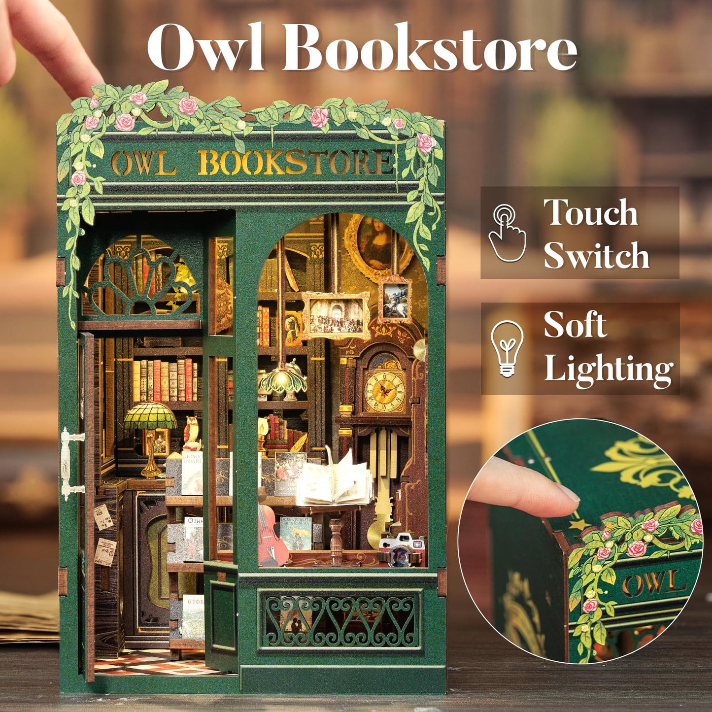 Book Nook Owl Bookstore – Tu Rincón de Lectura Mágico en Miniatura