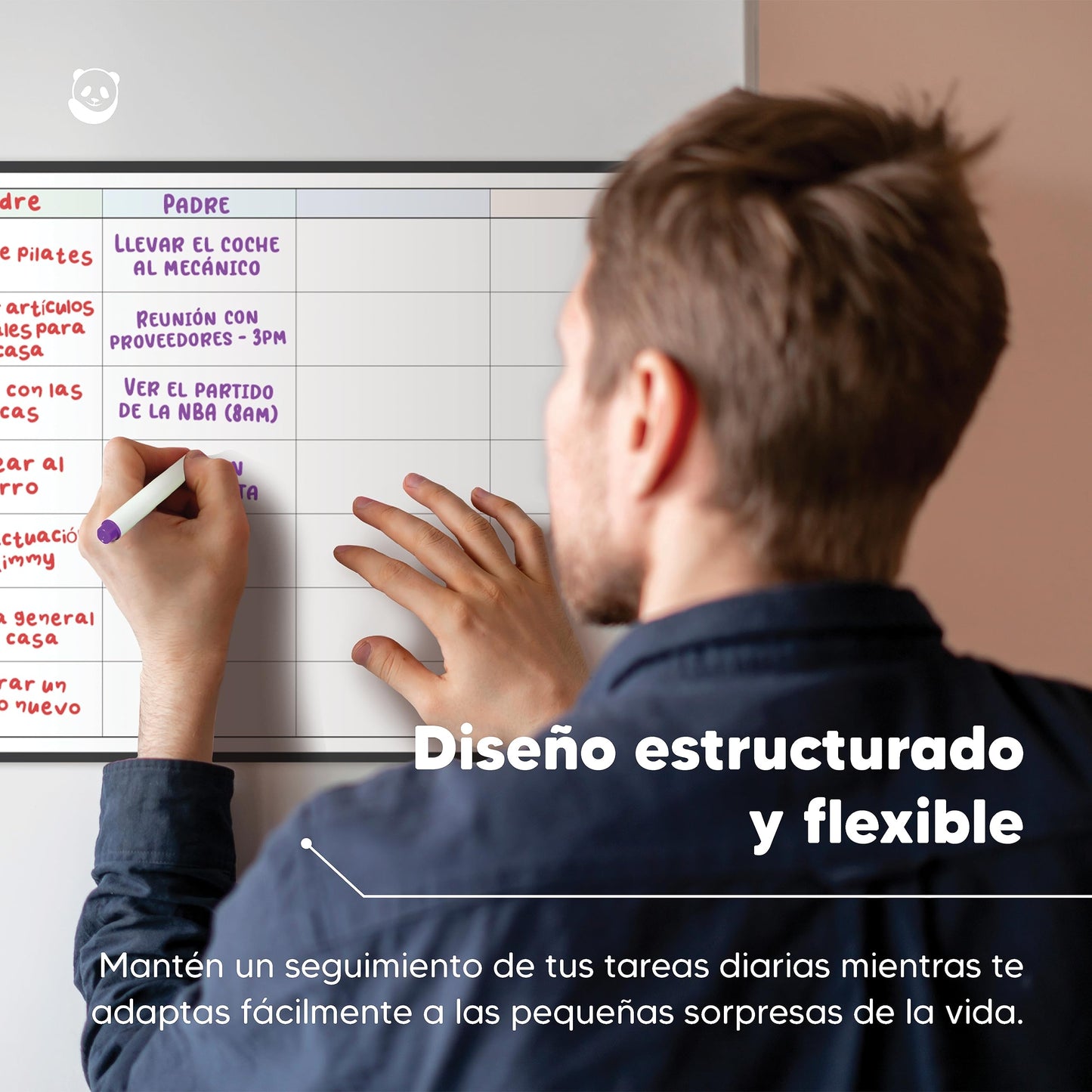 Pizarra Planificadora de Comidas y de Planes por SmartPanda - Calendario Magnético Grande Ideal para Planificar Estudios, Tareas o Dietas - Pizarra Blanca para la Nevera – Semanal, En Español