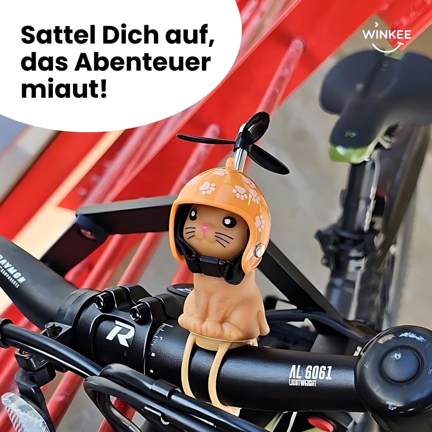 Gato con hélice para bici – El copiloto más maullador