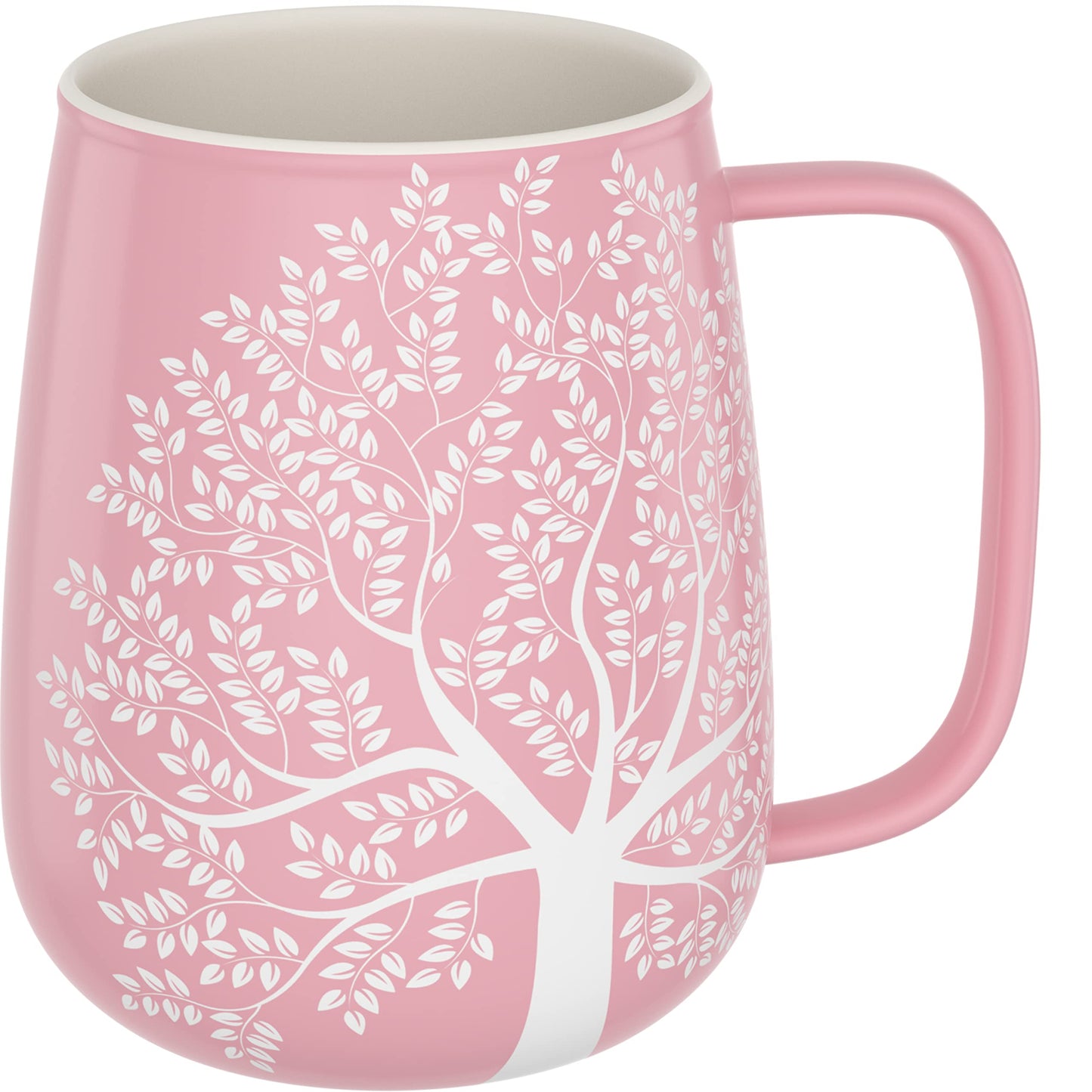 amapodo Taza de café de porcelana - Taza de café grande 600ml - Regalos para mujeres - Taza Jumbo - Taza de oficina XXL Rosa