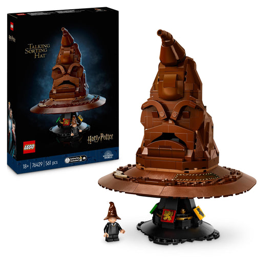 LEGO Harry Potter Sombrero Seleccionador Parlante con 31 Sonidos Aleatorios, Regalo para Mujeres, Hombres, Padres, Madres y Fans Adultos de las Casas Hogwarts, Maqueta de Construcción de la Saga 76429