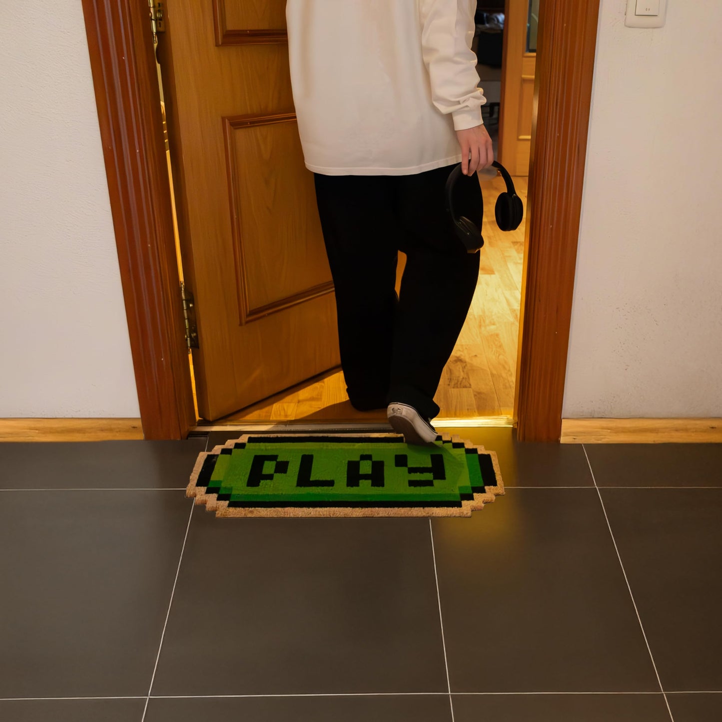 Felpudo "Play" – Pulsa Start para Entrar en Casa