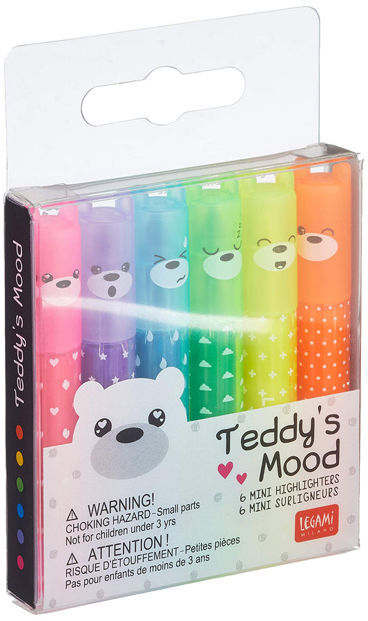 Legami - Set de 6 miniiluminadores Teddy's Mood, 6 piezas (1 paquete)