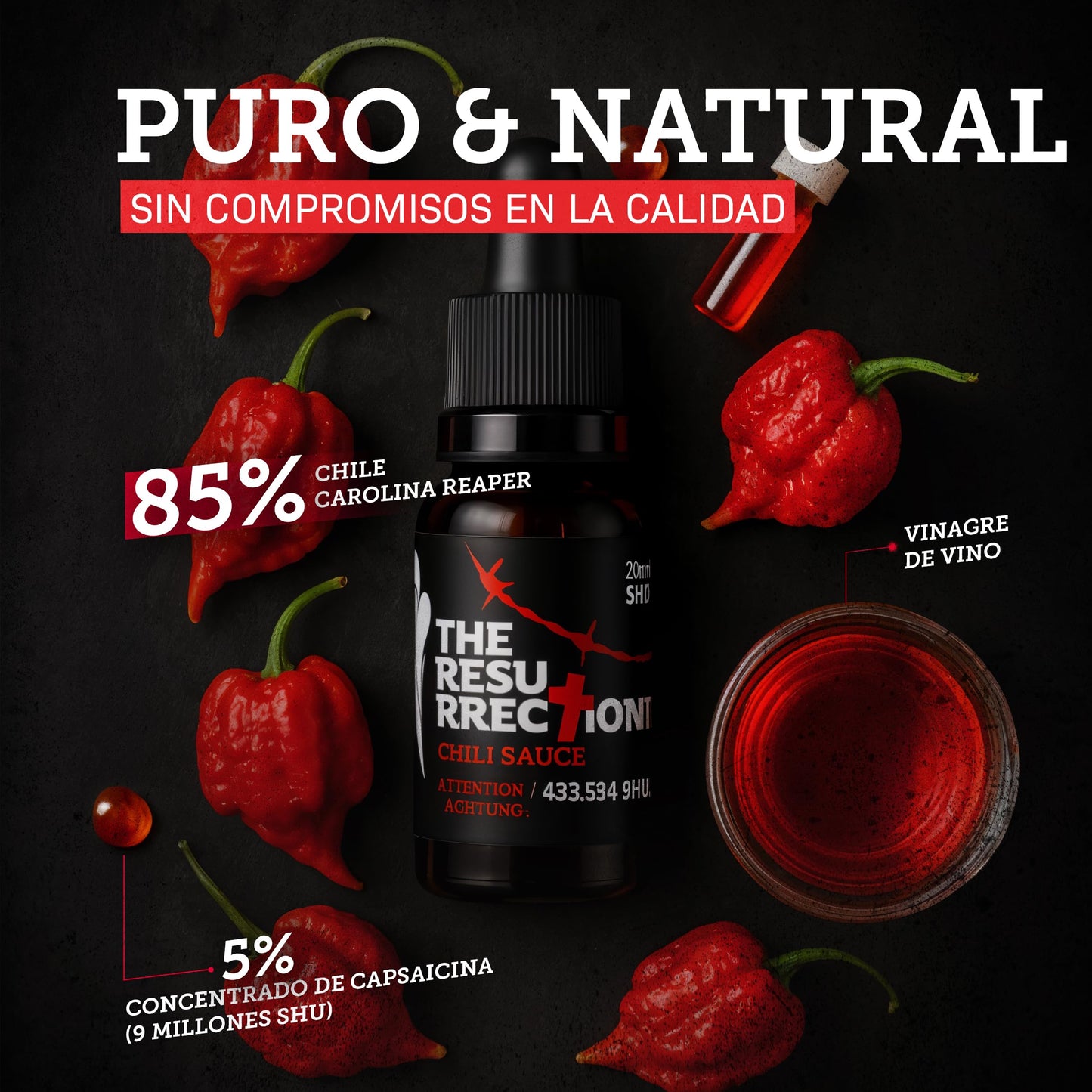 Salsa Picante Carolina Reaper – Fuego Líquido Artesanal (433k SHU)
