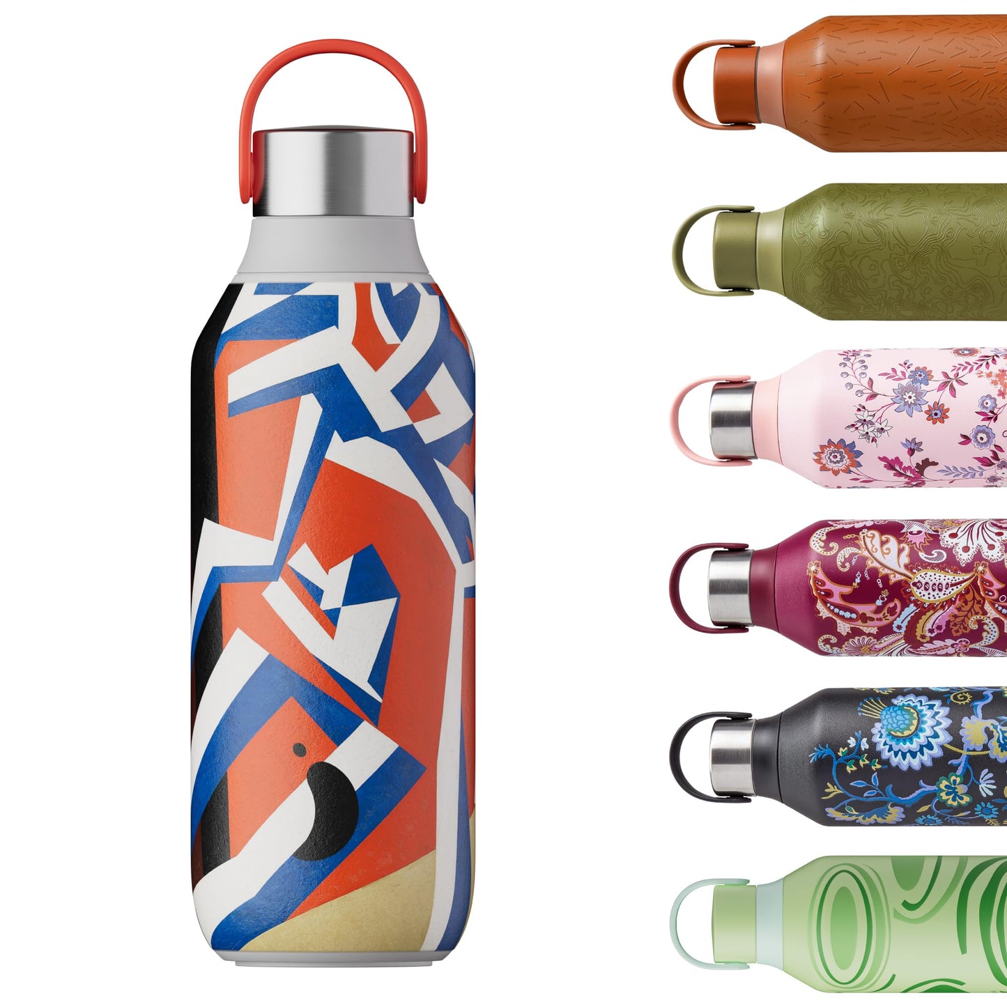 Chilly's Bottle Serie 2 - Botellas térmicas de Acero Inoxidable con gollete Suave y asa - Tate - David Bomberg, 500ml