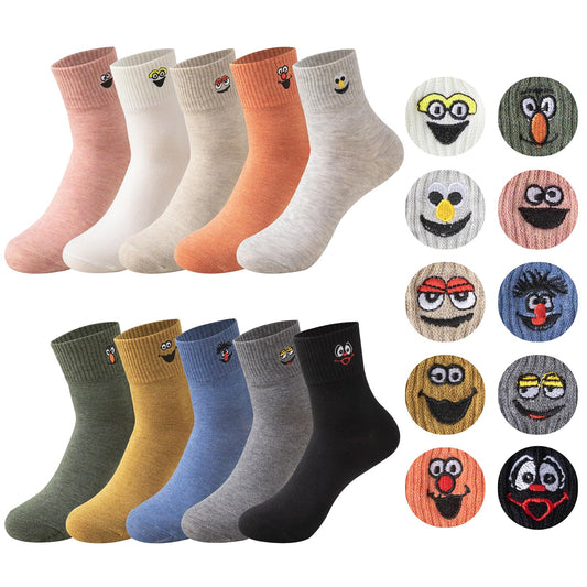 Calcetines con caras bordadas – Ríete con cada paso
