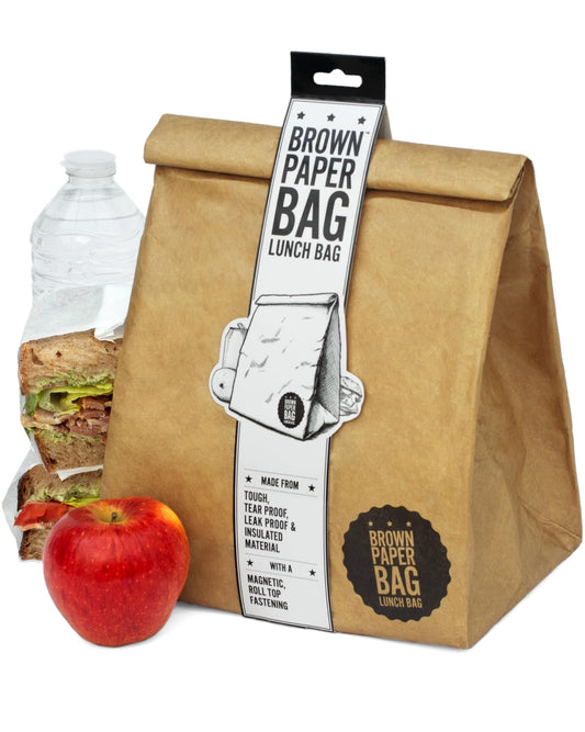 Bolsa almuerzo kraft – Papel retro para llevar con estilo