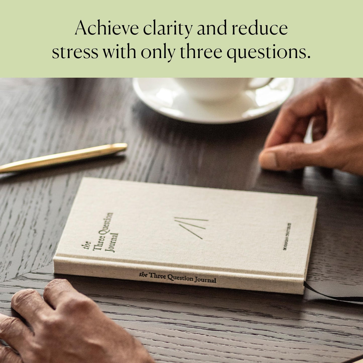 The Three Question Journal Dr. Rangan Chatterjee - Diario diario de gratitud 2024 para atención plena, alivio del estrés, diario guiado para el bienestar mental diario y crecimiento personal, lino