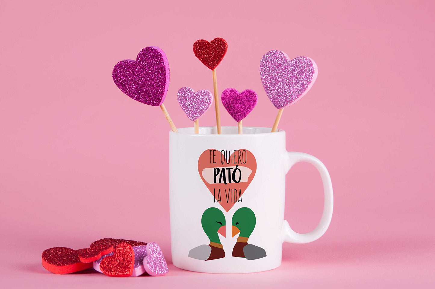 Taza romántica “pató la vida” – Ideal para tortolitos con humor