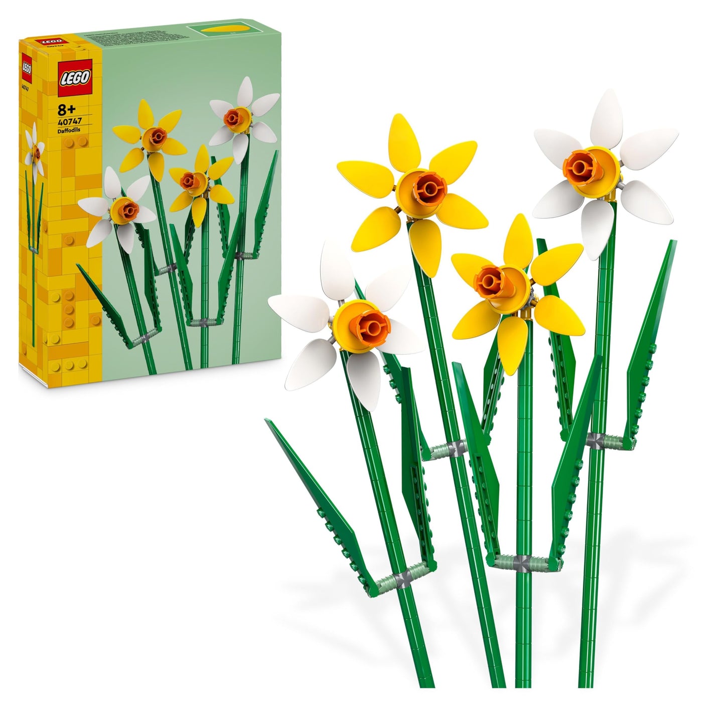 LEGO Creator Narcisos, Kit de Maquetas de Flores Artificiales, Expón Este Ramo en Casa como Decoración de Dormitorio o Escritorio, Regalos para Niñas, Niños, Adolescentes y Aficionados 40747