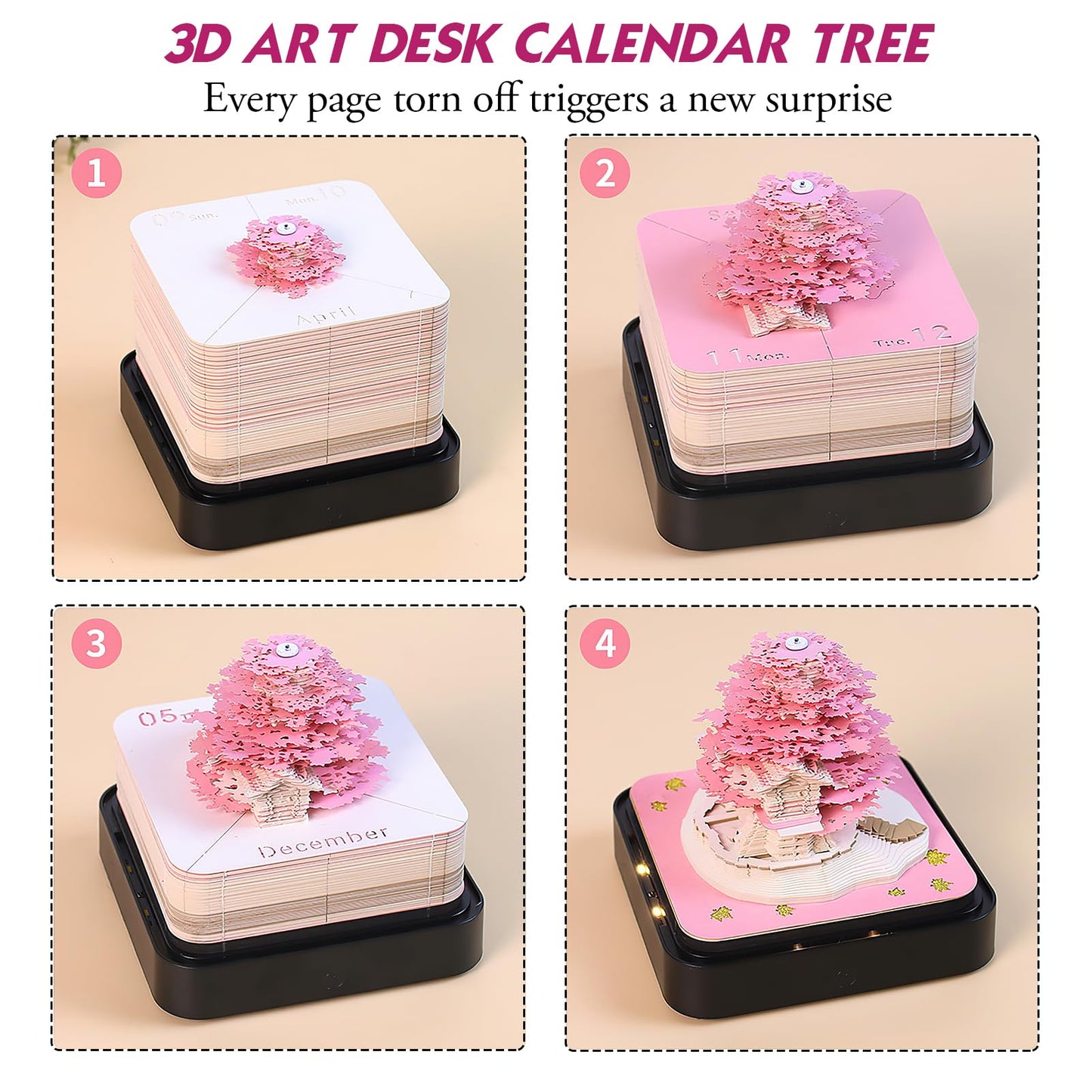 Calendario 3D Árbol Sakura 2026 – La Primavera Eterna en tu Mesa