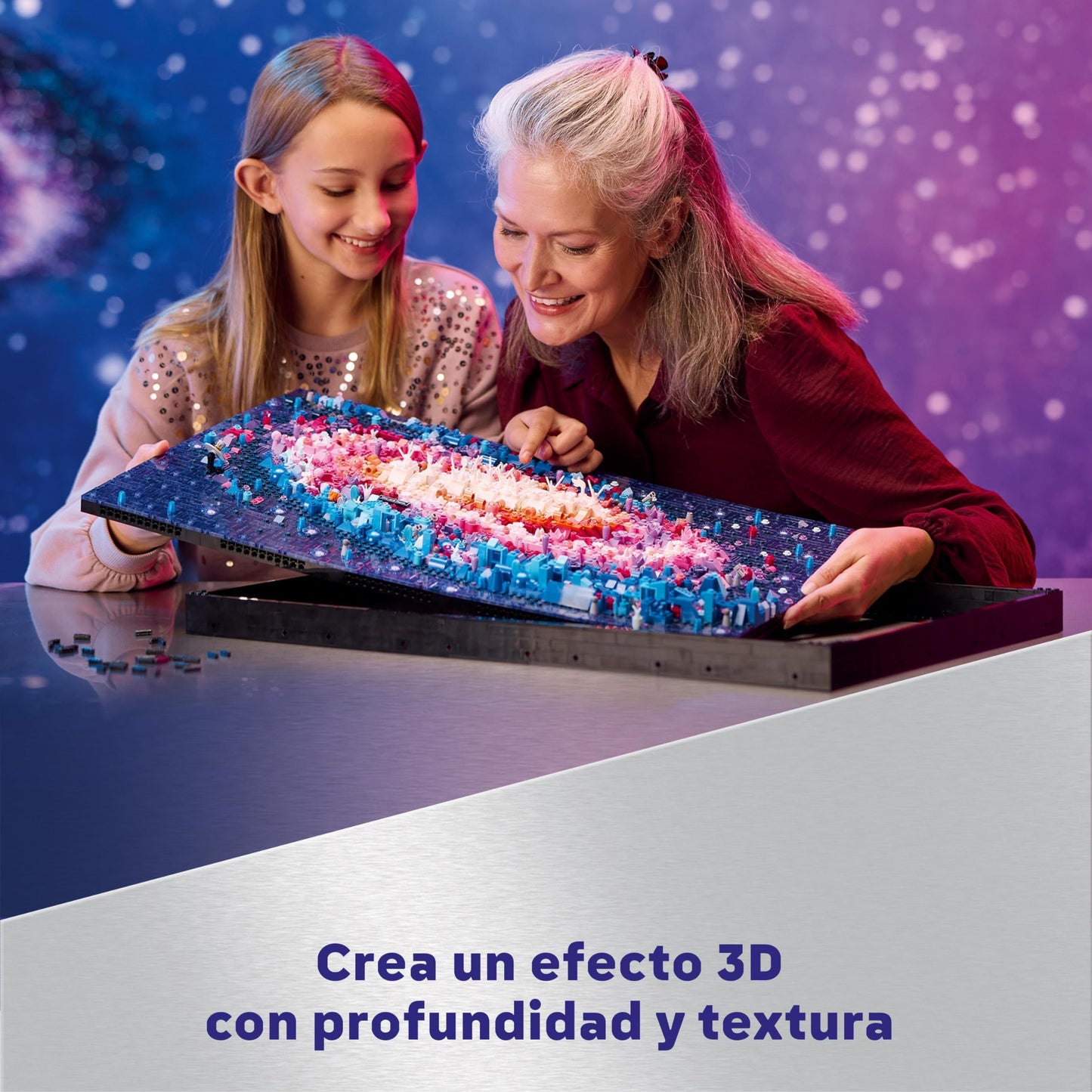 LEGO Art Galaxia Vía Láctea Arte Mural y Decoración de Pared para el Salón y Hogar, Regalo Creativo de Astronomía para Hombres y Mujeres, Maqueta para Adultos, Póster 3D 31212