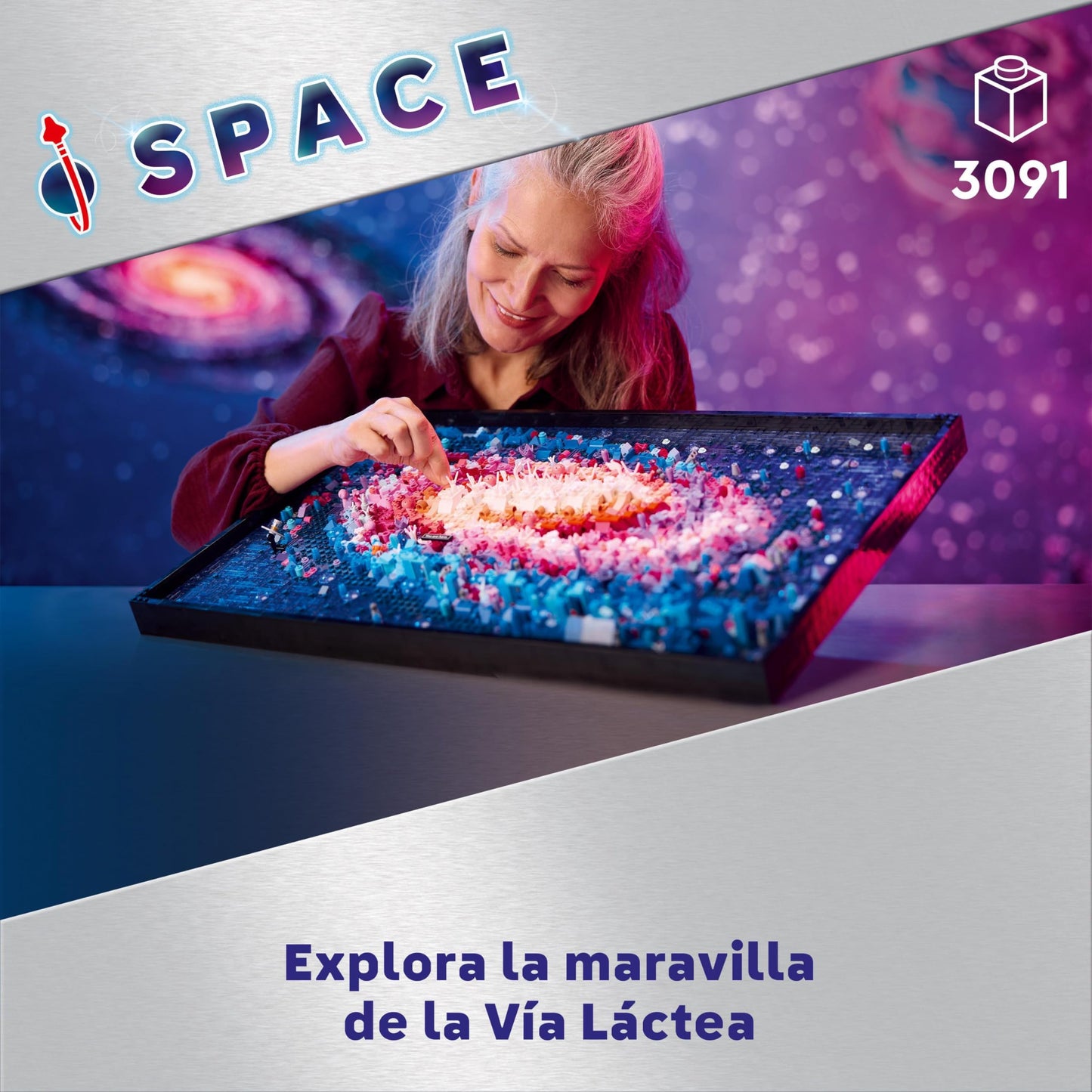 LEGO Art Galaxia Vía Láctea Arte Mural y Decoración de Pared para el Salón y Hogar, Regalo Creativo de Astronomía para Hombres y Mujeres, Maqueta para Adultos, Póster 3D 31212