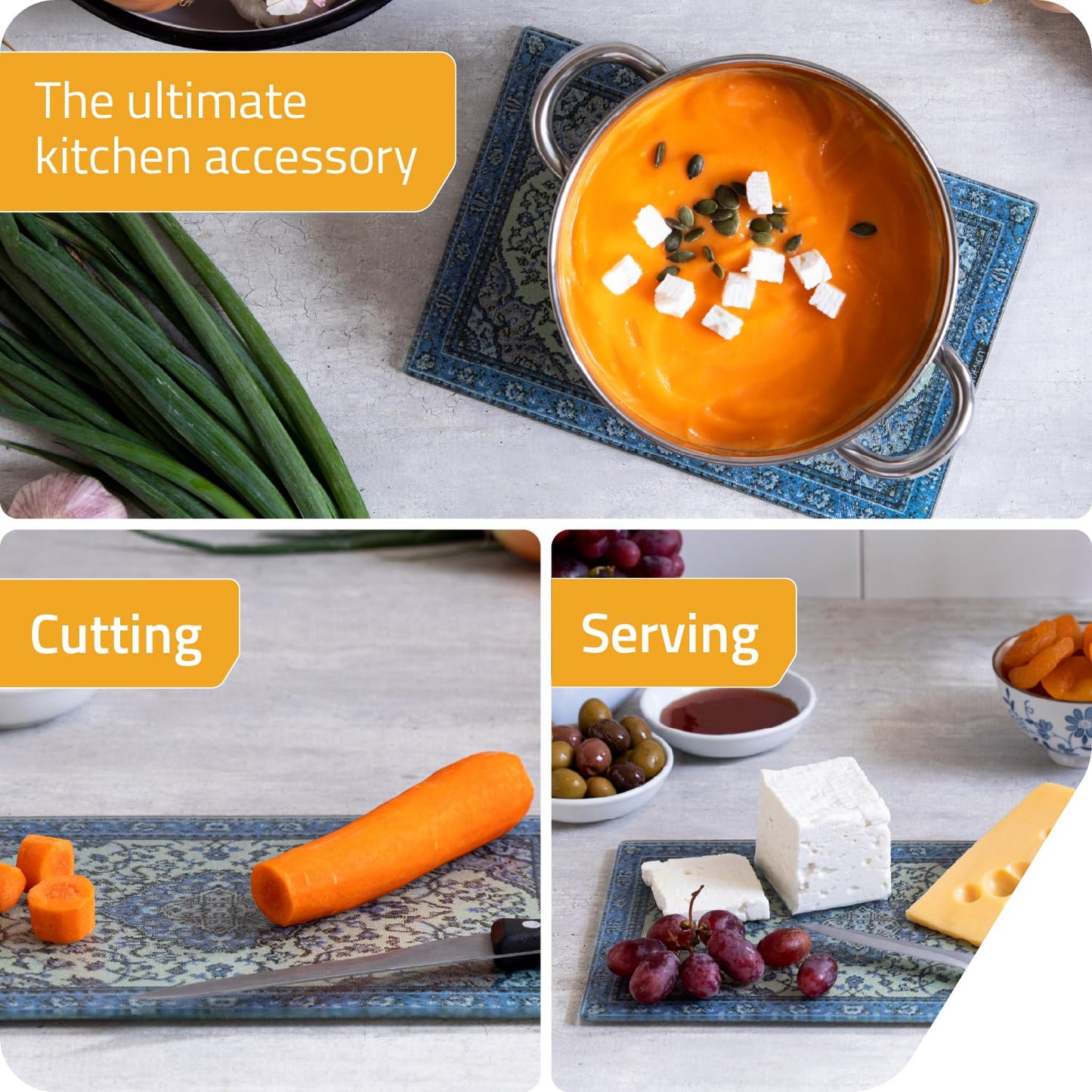 Tabla de Cortar Alfombra Persa – Diseño Étnico para tu Cocina