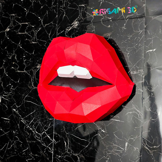 Beso de papel – Origami 3D de labios rojos