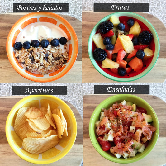 Set de 4 cuencos frutales  – Aperitivos con toque de color