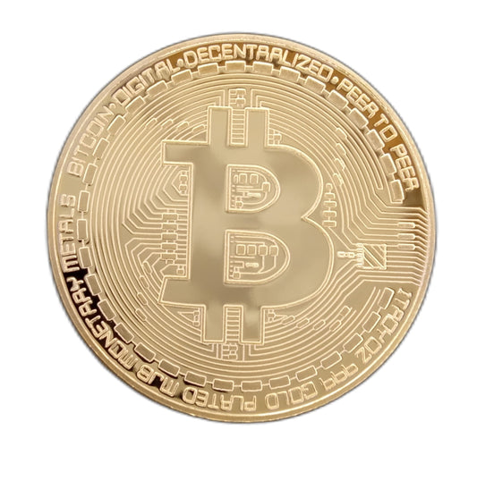 Moneda Bitcoin oro 24K – Brilla como tu fe cripto