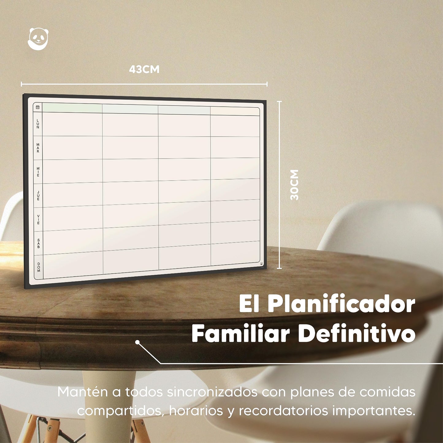 Pizarra Planificadora de Comidas y de Planes por SmartPanda - Calendario Magnético Grande Ideal para Planificar Estudios, Tareas o Dietas - Pizarra Blanca para la Nevera – Semanal, En Español